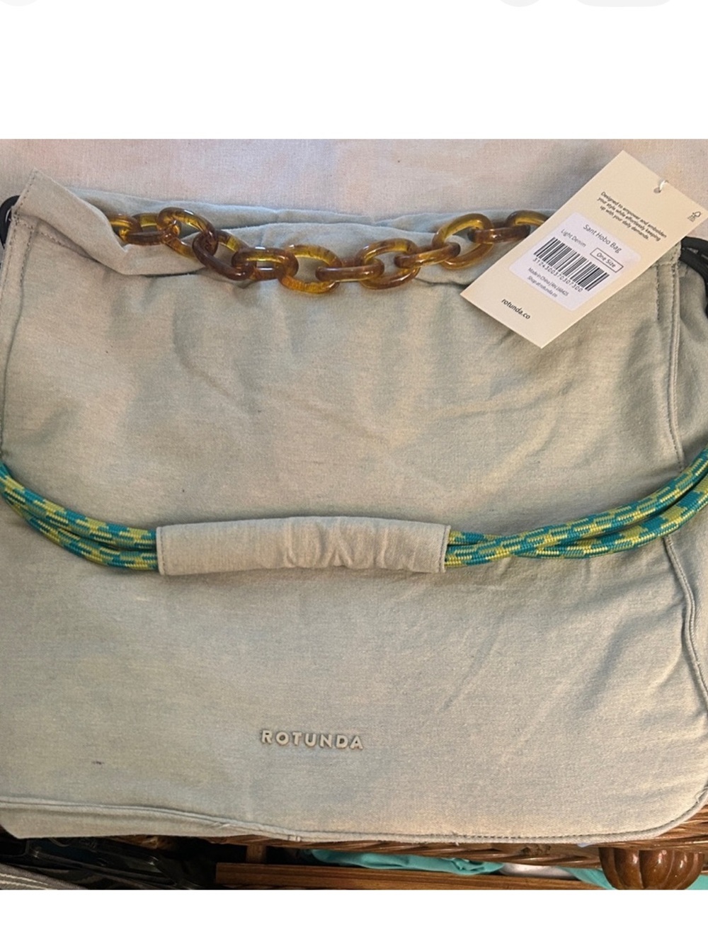 Rotunda Light Denim Sant Hobo Bag NWT